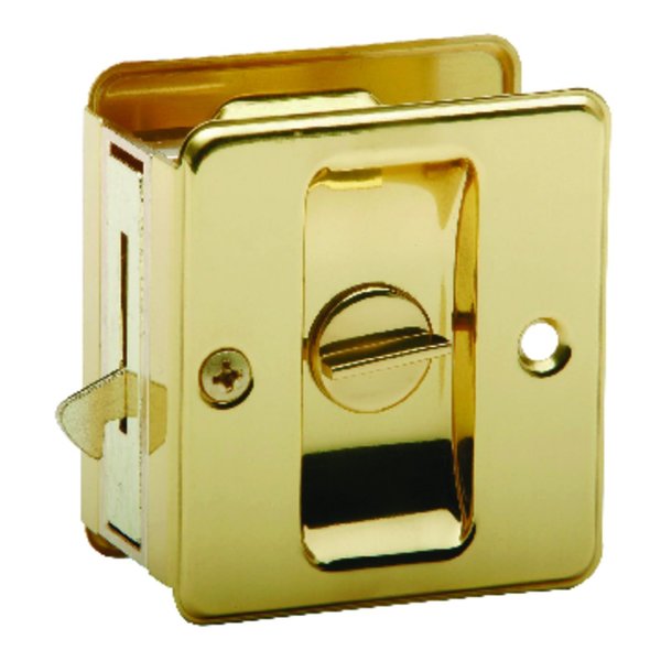 Schlage Bright Brass Gold Solid Brass Pocket Door Privacy Lock 1 pc SC991B-605